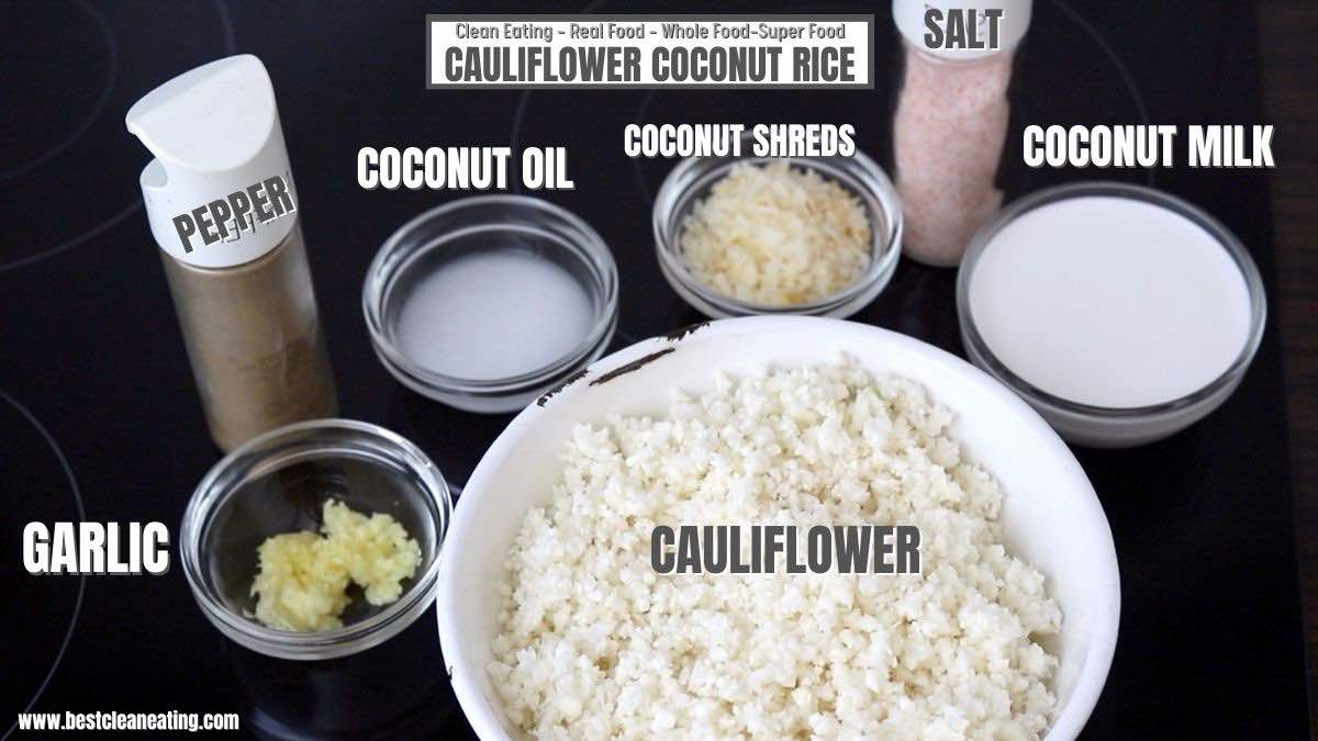 Cauliflower Coconut Rice Ingredients needed.