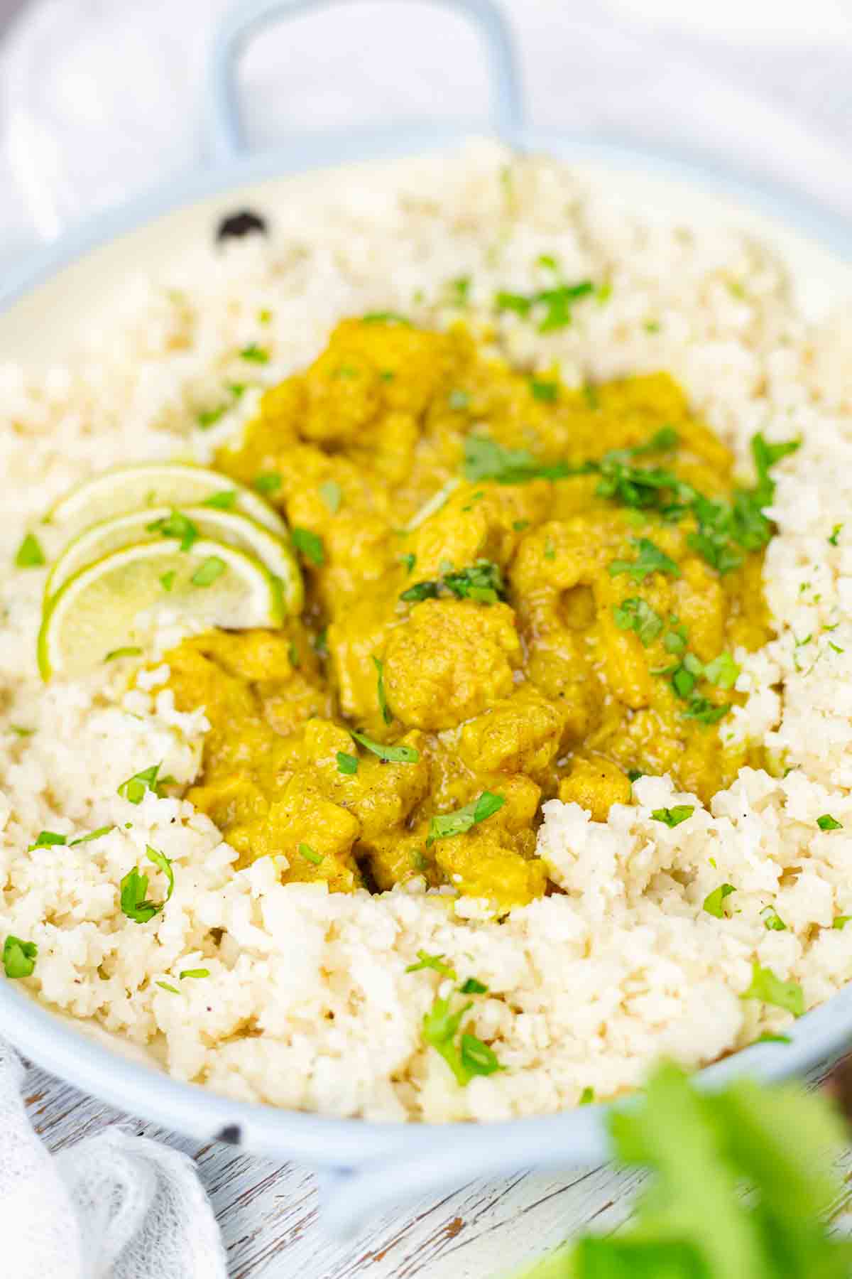 Curry Chicken with cauli rice.