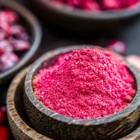 Cranberry powder in bowls.