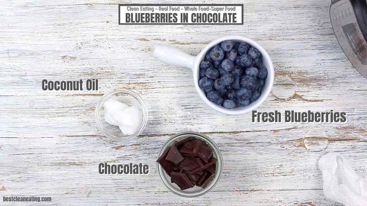 Ingredients for a blueberry chocolates.